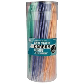 Dream World Anti Static Rat Tail Carbon Combs Assorted Color 36 Pcs Jar