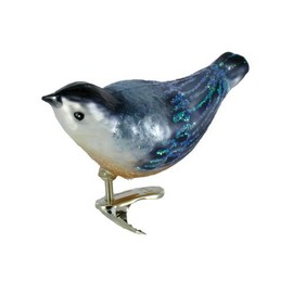 Old World Christmas Ornaments: Nuthatch Glass Blown Ornaments for Christmas Tree