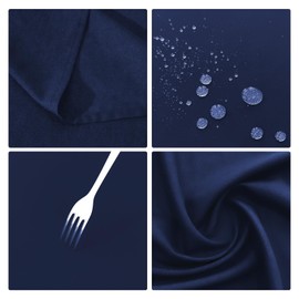 IVAPUPU 2 Navy Blue Rectangular Tablecloths - 70 x 120 Inch, Waterproof, Wrinkle Resistant, Wedding, Cocktail Party