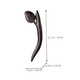 TOVINANNA Vintage Wood Hair Stick Set for Women 2-Piece Long Black Ebony Hairpin Hair Accessories for Girls for Updos and Traditional Hanfu Styles