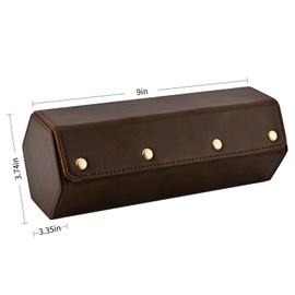 Watch Roll Travel Case for Men and Women- 3 Watch Storage and Organizer-Secure Storage with Innovative Removable Pillows & Solid Dividers for Home Storage, Travel and Display (3 Slot-Hexagon, Brown)