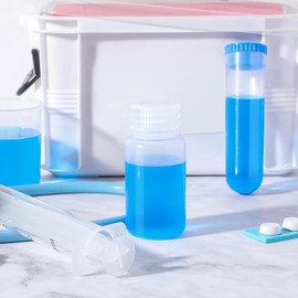 Snblzhef 12 Pcs Pill Bottle Sample-Bottles Wide Mouth Reagent Bottle Plastic with Screw Caps Sample Containers 2 Oz 60 Ml