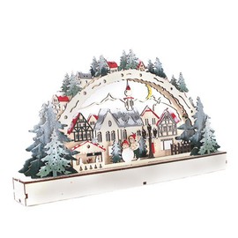 Christmas House LED Christmas Forest Scene Wooden Christmas Village for Shopping Mall Window Decorations
