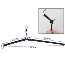 Young Wolf 20X PVC Balance Connector Fishing Tackle Sea Fishing Accessory, Rotating Buckle Fishing Balance Connector Fishing Black (200mm)