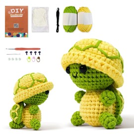 LYKTRIX Crochet Set Animals, Crochet Set for Beginners, Animal Crochet Set with Instructions, Suitable for Adults and Children Learning to Crochet, Turtle