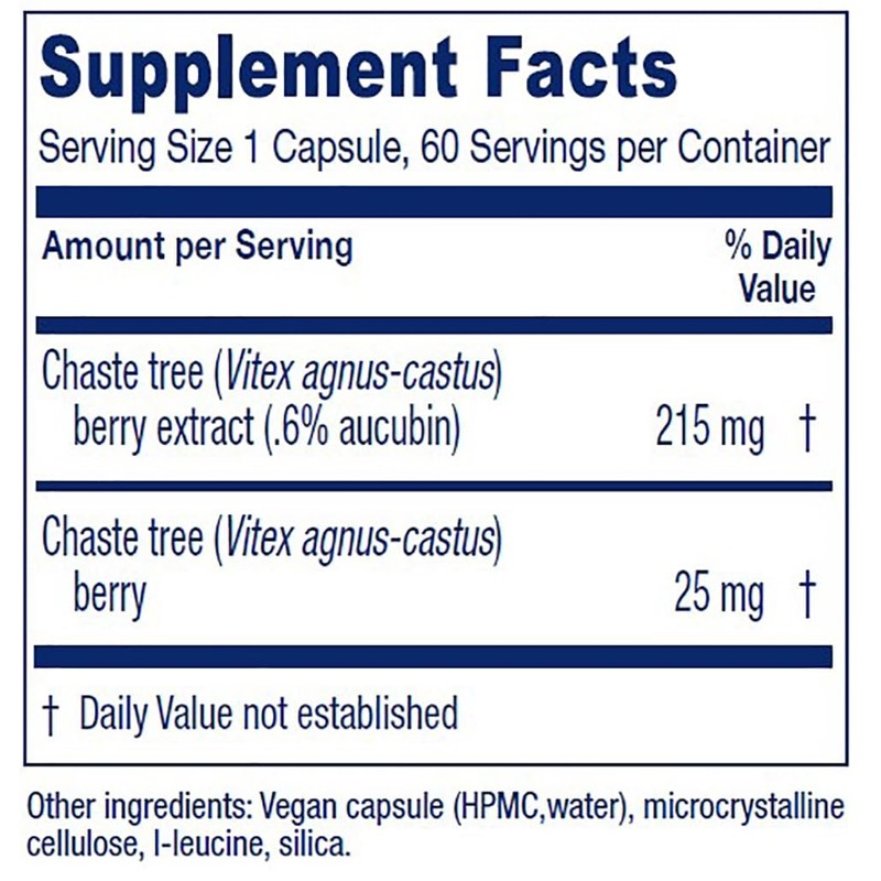 Vitanica, Chaste Tree Berry, Vitex Extract Plus, Vegan, 60 Capsules