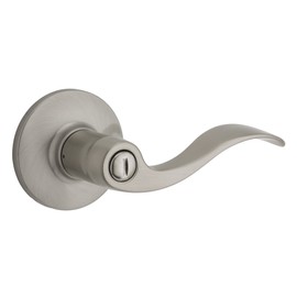 Weiser Layton Satin Nickel Door Handle, Reversible Privacy Lever, Interior Door Handles for Bedroom and Bathroom Doors, Keyless Bathroom/Bedroom Door Lock, Traditional Home Décor