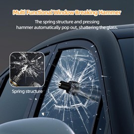 Ubitree 2-in-1 Emergency Car Escape Tool - Window Breaker & Seat Belt Cutter, Portable Safety Hammer for Auto, Land, and Underwater Survival, Multifunctional Emergency Gadget