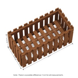 Furinno FG18453 Tioman Hardwood Patio Furniture Outdoor Slat Style Flower Planter Box, Natural
