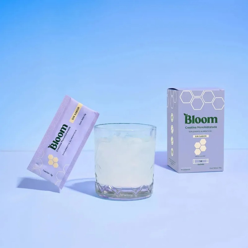Bloom Creatina Monohidratada En Sobres Prácticos 14 Pzas Sin Sabor
