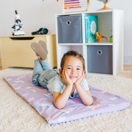 Wildkin Kids Microfiber Nap Mat Cover – Soft, Durable & Fits 1.5" Vinyl Sleep Mats - Unicorn