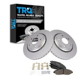 TRQ Front Brake Pad & Rotor Kit Brake Pads Brake Rotor Ceramic Premium G-Coated Compatible with 2017-2020 Acura MDX 2016-2022 Honda Pilot 2017-2021 Ridgeline