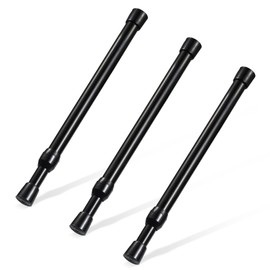 Spring Tension Rod, Goowin Small Tension Rod, 5/8" Diameter No Drilling Expandable Short Tension Rods Spring Rods, Tension Rods for Closet, Cupboard, Hanging Clothes, Black, 3 Pack (10-15.7 inch)