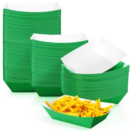 200 Pcs Paper Boat Disposable Food Trays Nacho Trays Kraft Paper Boats for Tacos Concession Party Supplies(2lb,Green)