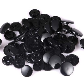 Black Snaps Plastic Buttons Snaps Size 24 T8 Snaps with Press Pliers for Plastic Snaps No-Sew Buttons Fastener Sewing Buttons for Cloth Diapers Bibs Unpaper Towels (100Black+Plier)