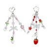 FDEETY Key Chain 2 Pieces Cute Cat Flocking Peach Strawberry