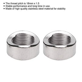 Oxygen Sensor Nut Bung, Oxygen Sensor Adapter, 2 Pieces Oxygen Sensor Curve Nut Bung M18 x 1.5 Thread Stainless Steel