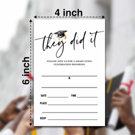 Buildinest They Did It Graduation Invitation 20 Graduation Announcements Graduation Invites 2024 with Envelopes Party Invites for College, Junior, High School, Masters Grad Celebration-A05