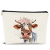 Dejfel Western Cow Print Makeup Bag,Cute Funny Cow Cosmetic Bags