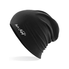huuraa Beanie Her King Crown Unisex Hat with Motif Wedding Gift Idea for Friends and Family, black