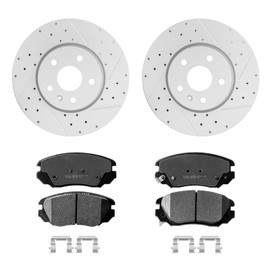 12.6inch(321mm) Front Brake Disc Rotors & Ceramic Brake Pads Kit Fit for Chevy Equinox 2010-2017, Malibu 2013-2016, Impala 2014-2020, GMC Terrain 2010-2017, Buick Regal 2011-2017, Allure, Saab 9-5