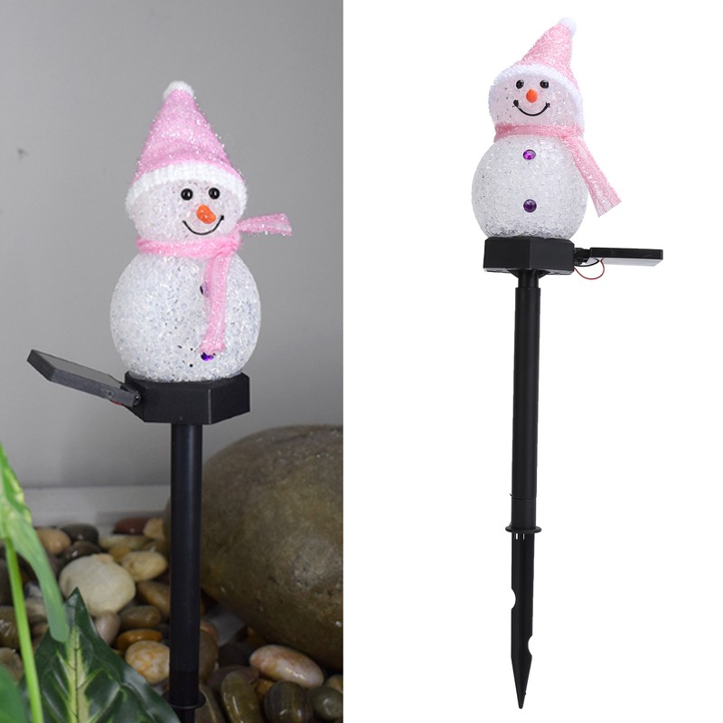 Snowman LED Lamp Landscape Garden Solar Lawn Christmas Cartoon Decorative