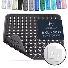 Homerella Shower Mat Skin-Sensitive 53 x 53 cm Includes Hanging Brackets Non Slip Shower Mats for Inside Shower BPA-Free Latex-Free Shower Mat Non Slip Anti Mould and Machine Washable