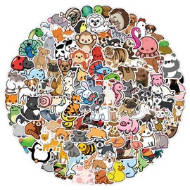 Animal Stickers | 200PCS | Cute Stickers Packs for Adults Teens Adults, Kawaii scrapbook Stickers, Vsco Vinyl Waterproof Decals for Skateboard, Water Bottle, Guitar, Computer, Scooter, Laptop