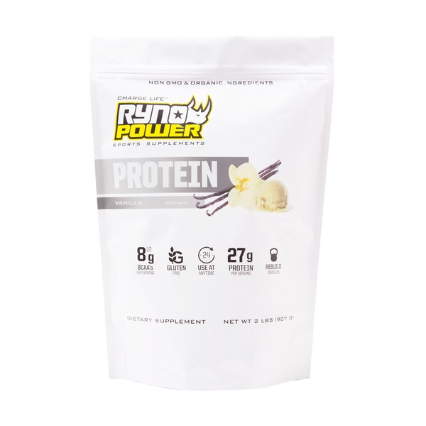 Ryno Power All-Natural, Gluten Free Protein - 100% Whey Protein Blend & No Fillers - Non GMO (Vanilla)