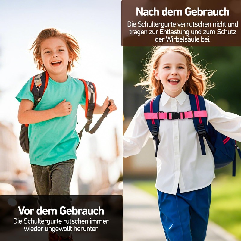 XIANGLONGY Pack of 2 Adjustable Chest Strap Backpack Children, School