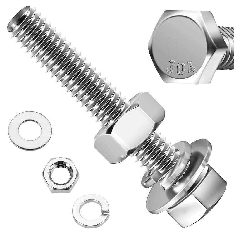 Mywish (10 Sets) 1/4-20x1-3/4 Hex Head Assorted Screws Nuts and