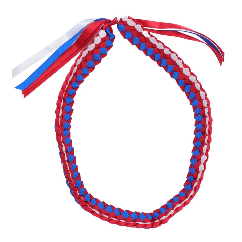 120CM Graduation Ribbon Lei Adjustable Handmade 4 Strands Braided Necklace