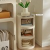 supsoftlife Round Nightstand with 3 Drawers, Modern Style Side Table,