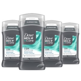 Dove Men+Care Aluminum-Free Deodorant Moon Oasis 4 Count for a Long-Lasting Scent, with 72H Odor Protection, 3.0 oz