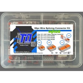 WAGO Lever Nut 88pc Wire Splicing Connector Kit with Case. WAGO Lever Nuts 221-412, 221-413, 221-415, and 221-2401 Included.
