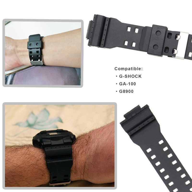 1x Für Casio G-SHOCK GA-100 G8900 Ersatz Uhrenarmband PU Gürtel