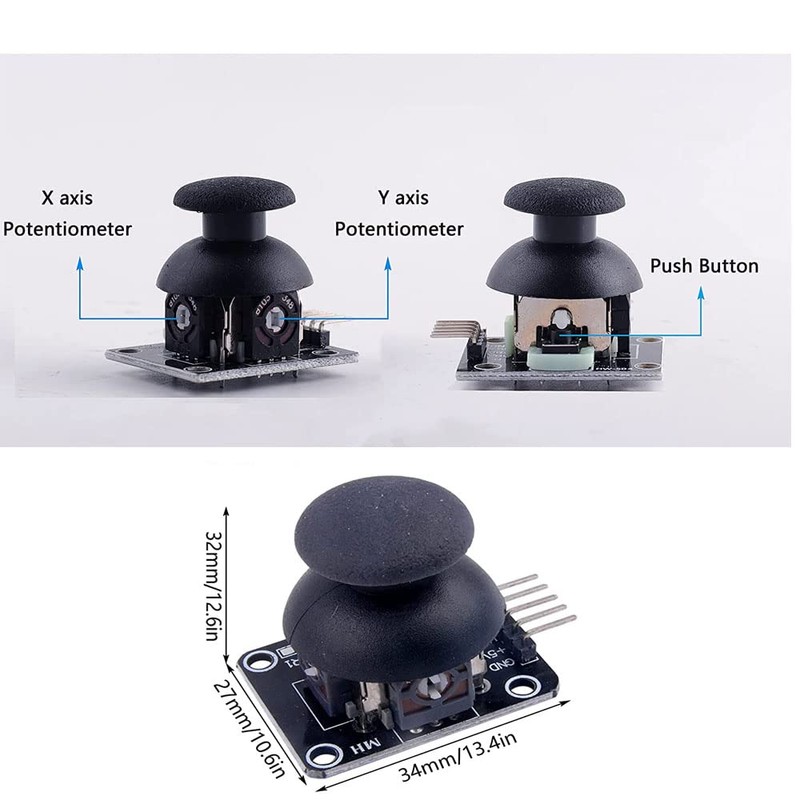 VISSQH XY Dual Axis Joystick Breakout Module PS2 Joystick Game