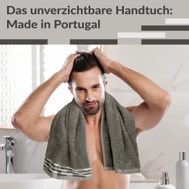 Lashuma Lugano Hand Towels 50 x 100 cm Grey Terry Towel Set Cotton 2 Pieces