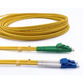 Elfcam® - Fibre Optic Cable OS2 LC/APC to LC/UPC Singlemode Duplex 9/125um Fibre Optic Cable LSZH, 2M