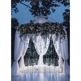 Brightown Solar Lights for Outside, 9.8Ft 120 LED Solar String Lights Outdoor Waterproof, 8 Modes Firecracker Balcony Lights for Tree Patio Christmas Party Wedding Decor (Pure White)