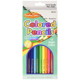 Charles Leonard Pre-Sharpened Colored Pencils, Assorted Colors. 7 Inches, Non-Toxic, 12 Pencils in Hang Tab Box (67512)