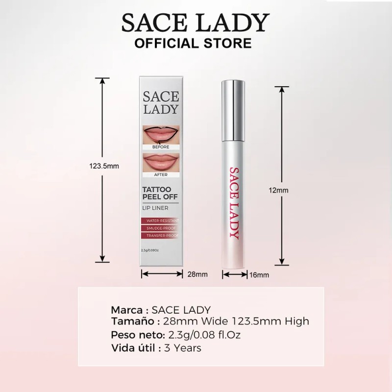 Sace Lady Delineador De Labios Peel Off No Transfiere 2.3g
