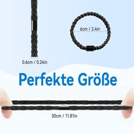 YISCOKO Men's hair bands, hair bands for men, hair bands men, hair band black braided headband for buns, curly, thick, thick hair, elastic (pack of 10, black)