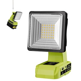 1500LM LED Work Light for Ryobi 18V ONE+ Battery, 25W Portable Flood Light with USB & Type-C Ports, 90° Adjustable Angle Cordless LED Light for Emergency, Workshop, Indoor and Outdoor Use (Tool Only)