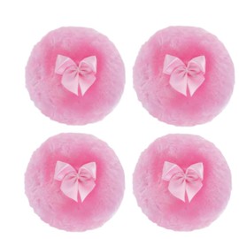 4PCS Large Powder Puff, Pink Soft Velour Face Body Makeup Wet Dry Tool for Women Cosmetic