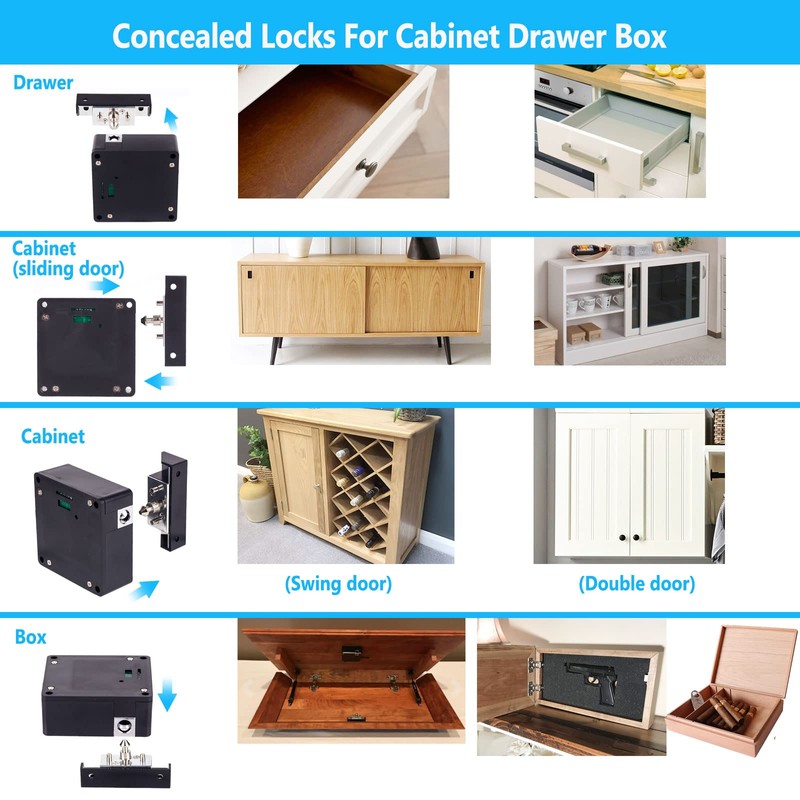Hidden RFID Cabinet Lock, Smart NFC Electronic Locks with Slide