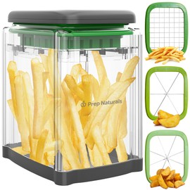PrepNaturals - Cortador de patatas fritas 3 en 1 - Cortador de patatas fritas - Cortador de patatas fritas - Cortador de patatas fritas - Cortador de verduras - Picador de alimentos manual - Cortador