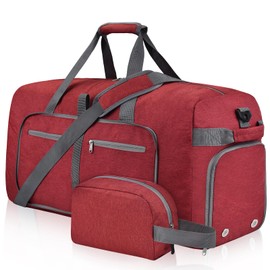 Felipe Varela 150L Duffle Bag with Shoes Compartment, Foldable Waterproof Travel Duffel Bags Duffle Overnight Weekend Travel Gym Bag for Men Women(Red)