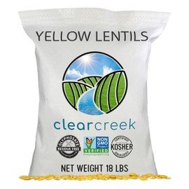 CLEAR CREEK Certified Glyphosate Residue Free Yellow Lentils | 18 lb Bag | Non-GMO | Kosher | Vegan
