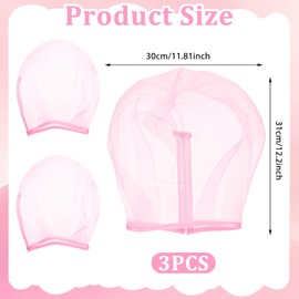 3 Pcs Makeup Protector Hood for Face, Polyester Chiffon Makeup Protector Hood Washable Zipper Closure Face Cover Reusable Make up Faces Cover for Women Beauty (Pink)